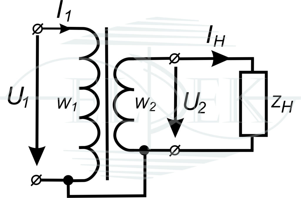 Схема однофазного трансформатора